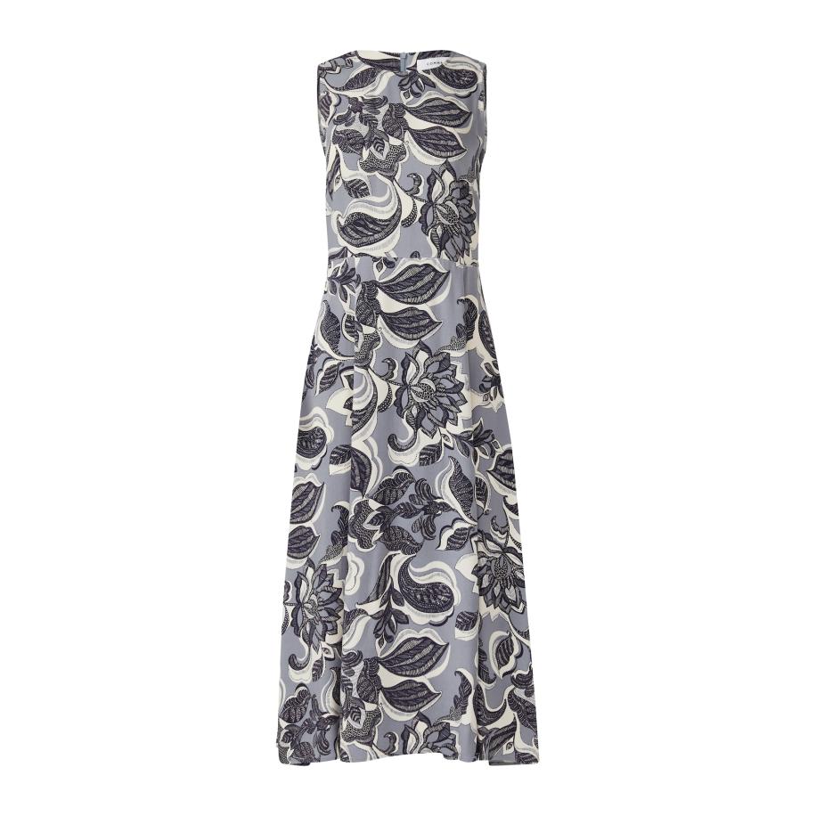 Comma COMMA Jurk smoky blue / greige / zwart -