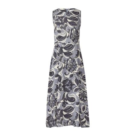 Comma COMMA Jurk smoky blue / greige / zwart