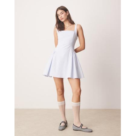 Abercrombie & Fitch Mouwloze wijduitlopende mini-jurk in blauw