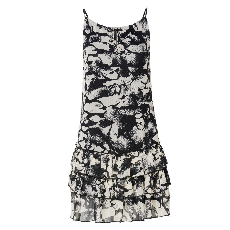 KOROSHI KOROSHI Jurk lichtgrijs / zwart -