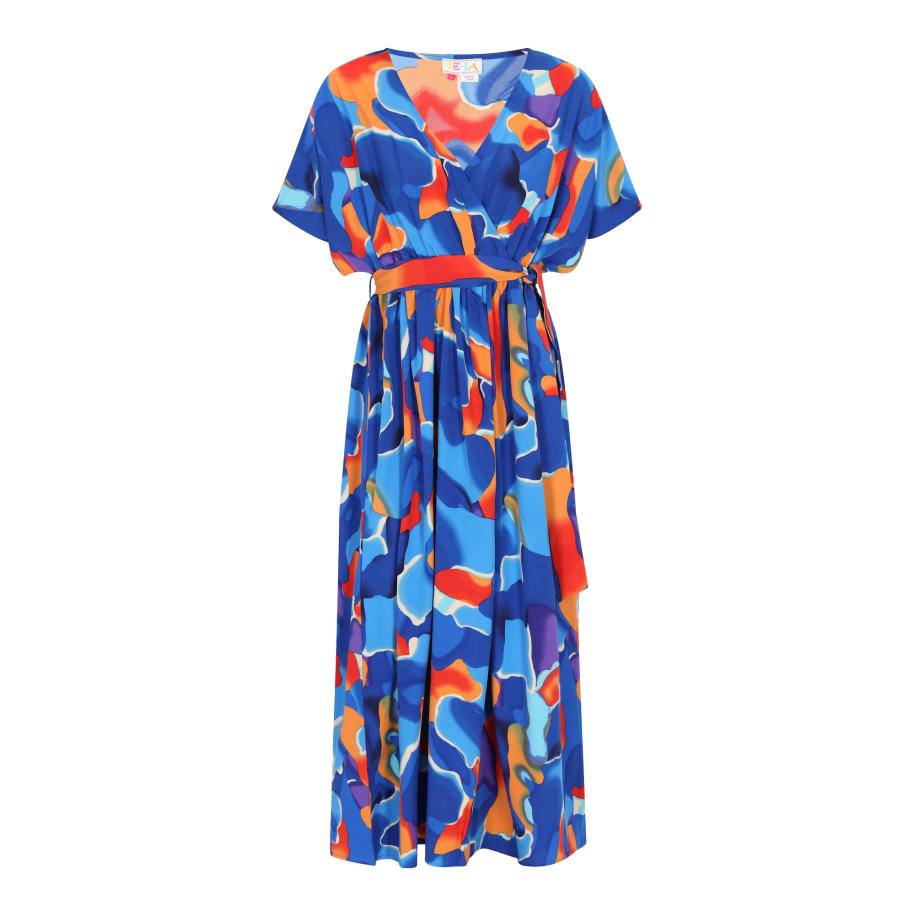ebeeza ebeeza Jurk Spring Summer navy / lichtblauw / oranje / donkeroranje -