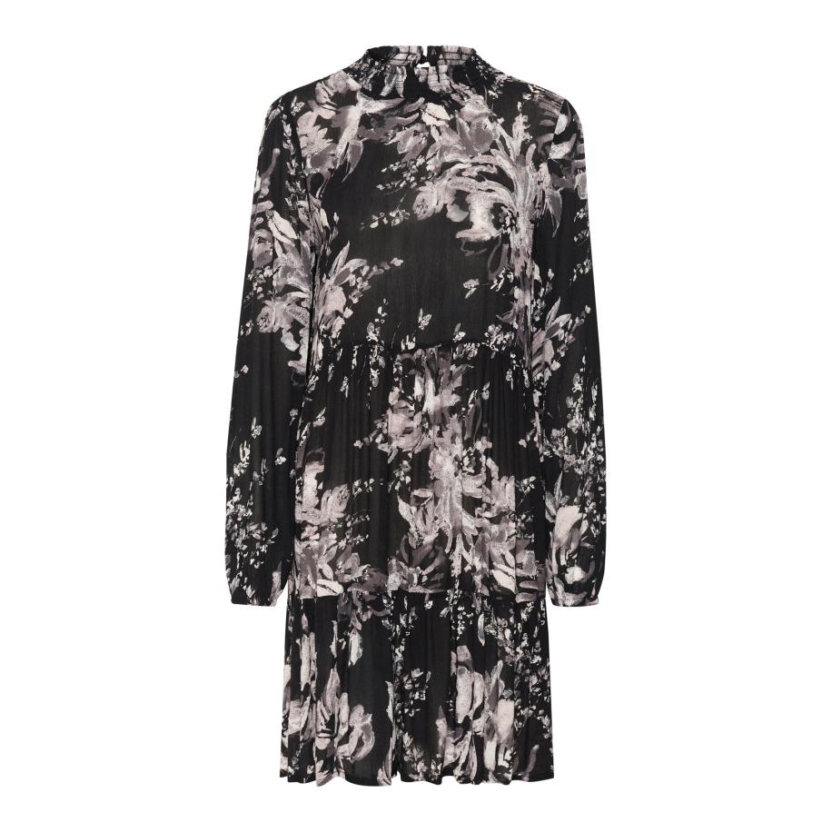 Kaffe Jurk KA Rikka grijs / lichtgrijs / zwart Zwart