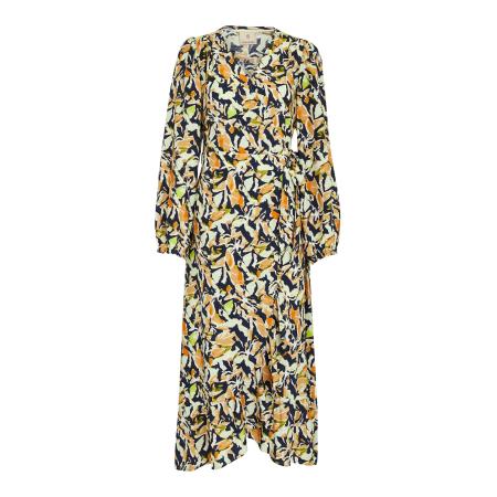 Peppercorn Peppercorn Jurk Odette ecru / lichtgroen / oranje / zwart