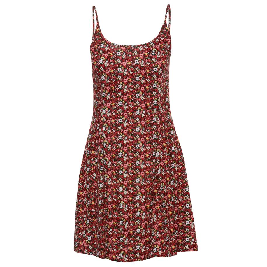 KOROSHI KOROSHI Zomerjurk geel / rood / zwart / wit -