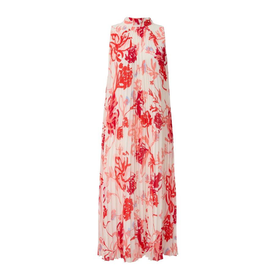 s.Oliver BLACK LABEL Zomerjurk ecru / lichtblauw / abrikoos / rood Rood