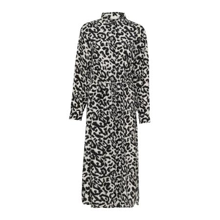 Kaffe Jurk KA Alice grijs / lichtgrijs / zwart