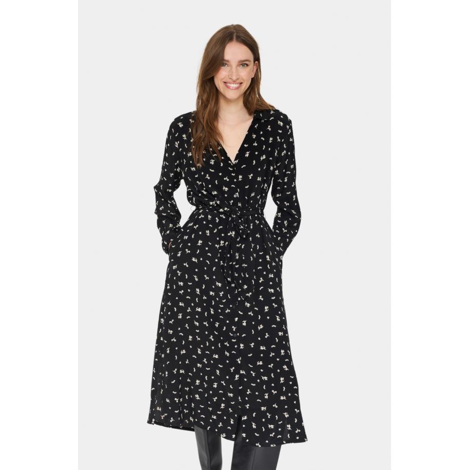 Saint Tropez SAINT TROPEZ Blousejurk SZ Blanca zwart / wit -