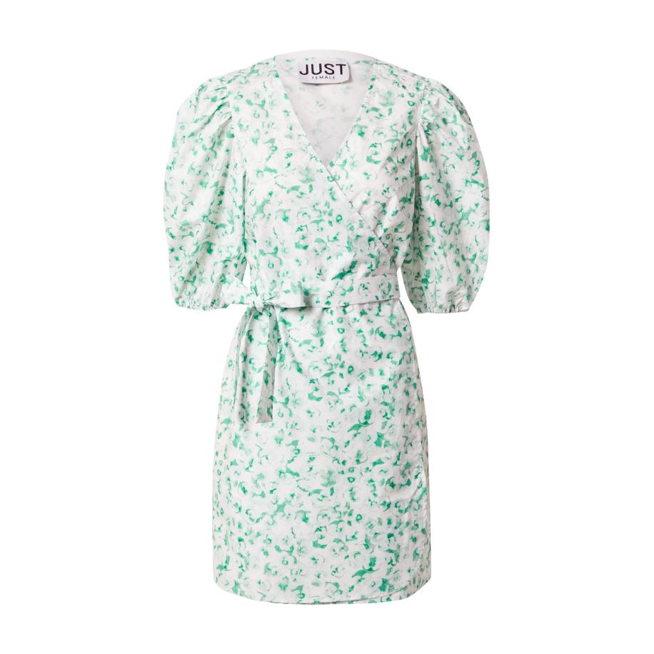 JUST FEMALE Jurk groen / wit Groen