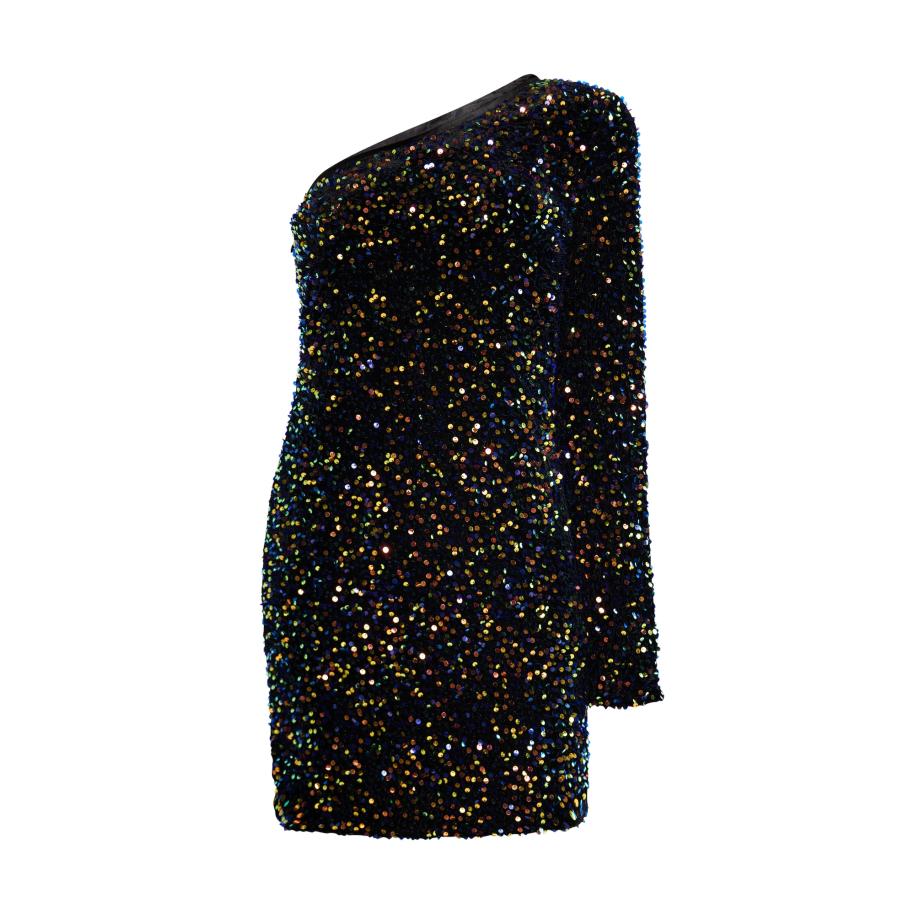 Faina faina Cocktailjurk Nelice nachtblauw / royal blue/koningsblauw / goud / riet -
