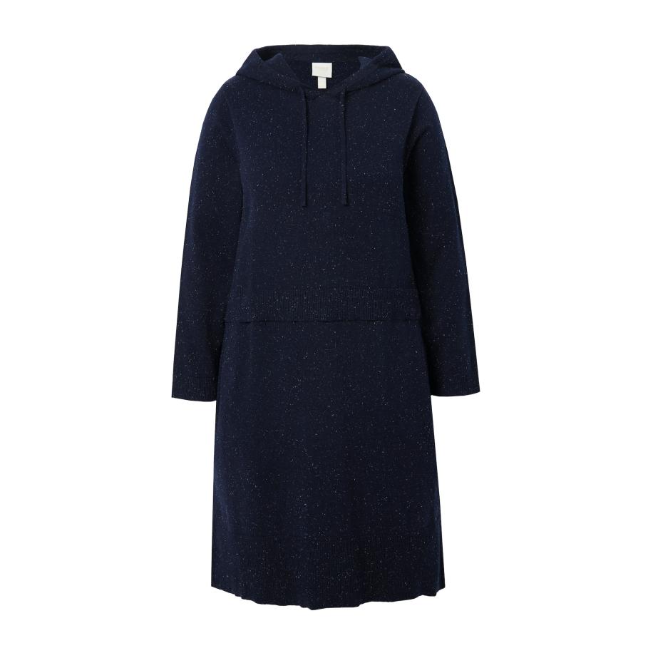 Ulla Popken Ulla Popken Gebreide jurk marine / wit -