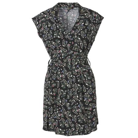 KOROSHI KOROSHI Blousejurk crème / hemelsblauw / groen / zwart