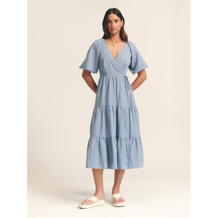 St MRLO Jurk CHARMED DRESS blauw / natuurwit Blauw