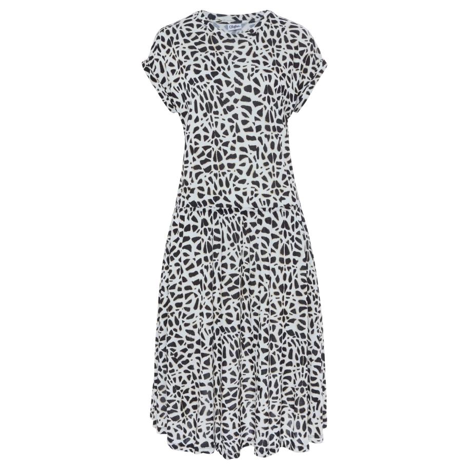 Lascana LASCANA Jurk beige / zwart / offwhite -