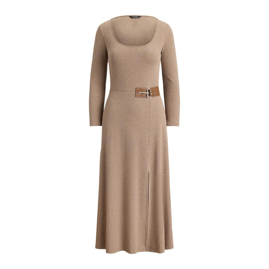 Lauren Ralph Lauren Lauren Ralph Lauren Gebreide jurk Jenaro cappuccino -