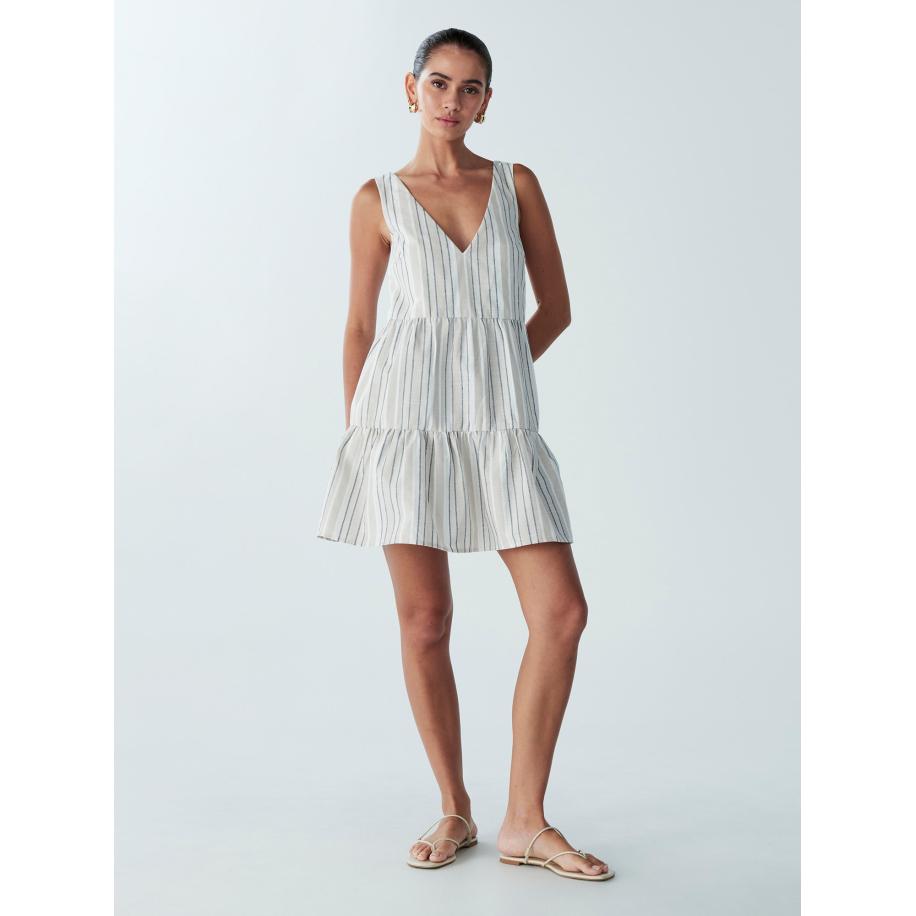 St MRLO Jurk CARLISLE lichtbeige / zwart / wit Multicolor