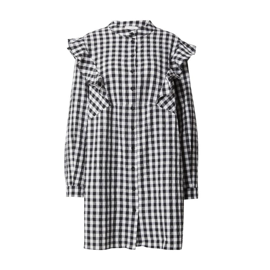 TOPSHOP Blousejurk zwart / wit Zwart