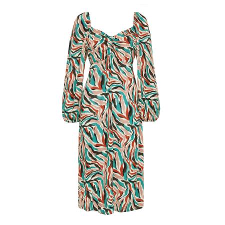 Threadbare Threadbare Jurk Polo taupe / jade groen / rood / zwart