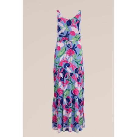 WE Fashion Dames maxi-jurk met dessin - Regular fit - Multikleur - Viscose - Maat: M