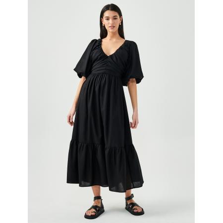 St MRLO Jurk LUCA TIERED DRESS zwart
