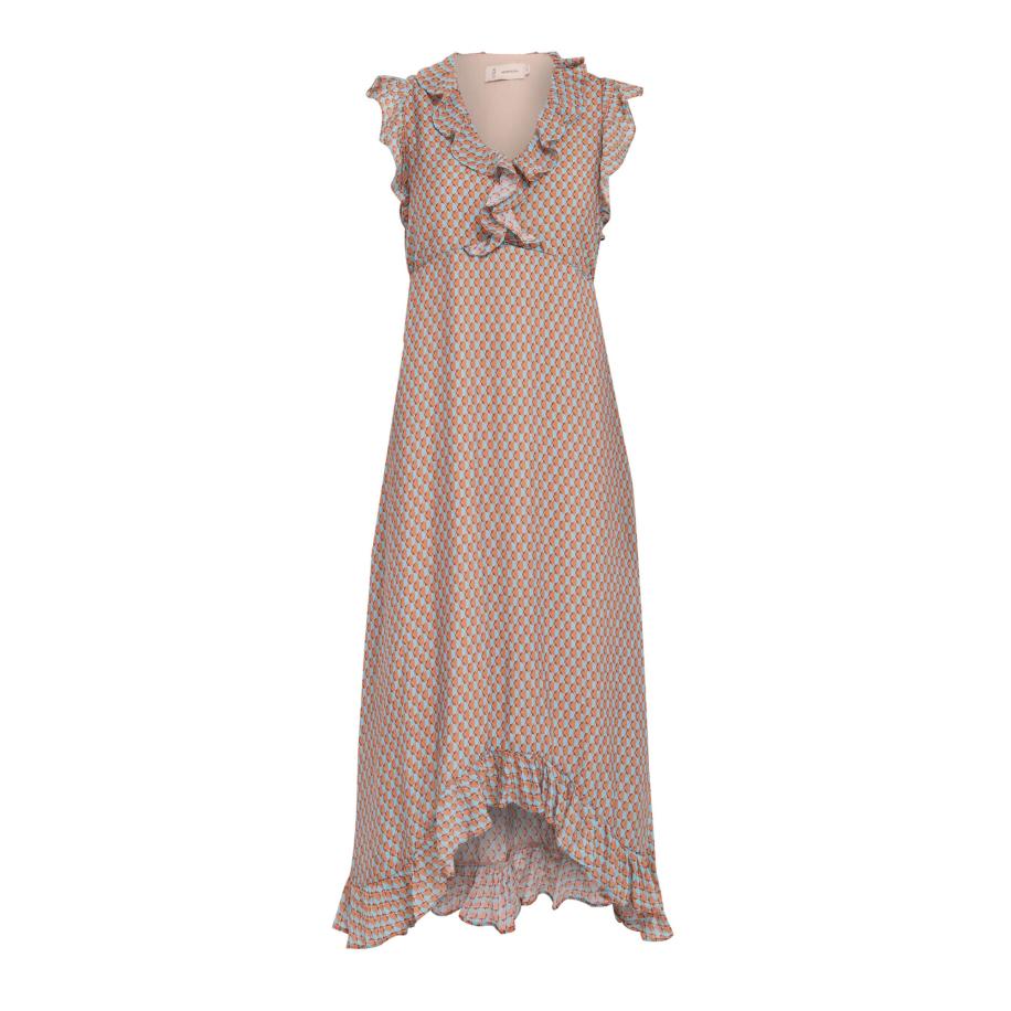 Peppercorn Peppercorn Jurk Nadialine lichtblauw / oranje / pasteloranje / wijnrood -