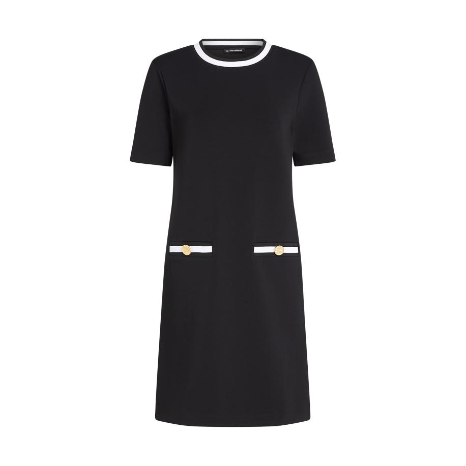 Karl Lagerfeld Karl Lagerfeld Jurk Essential zwart / wit -
