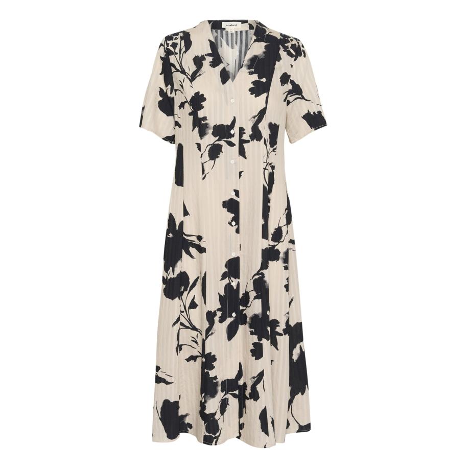 Soaked in Luxury SOAKED IN LUXURY Jurk Daria lichtbeige / zwart -