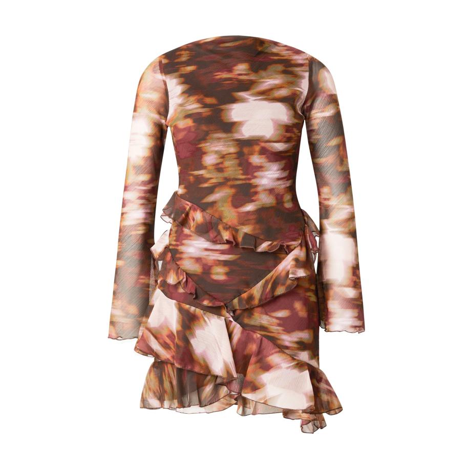 TOPSHOP Jurk crème / chocoladebruin / groen / bourgogne Multicolor