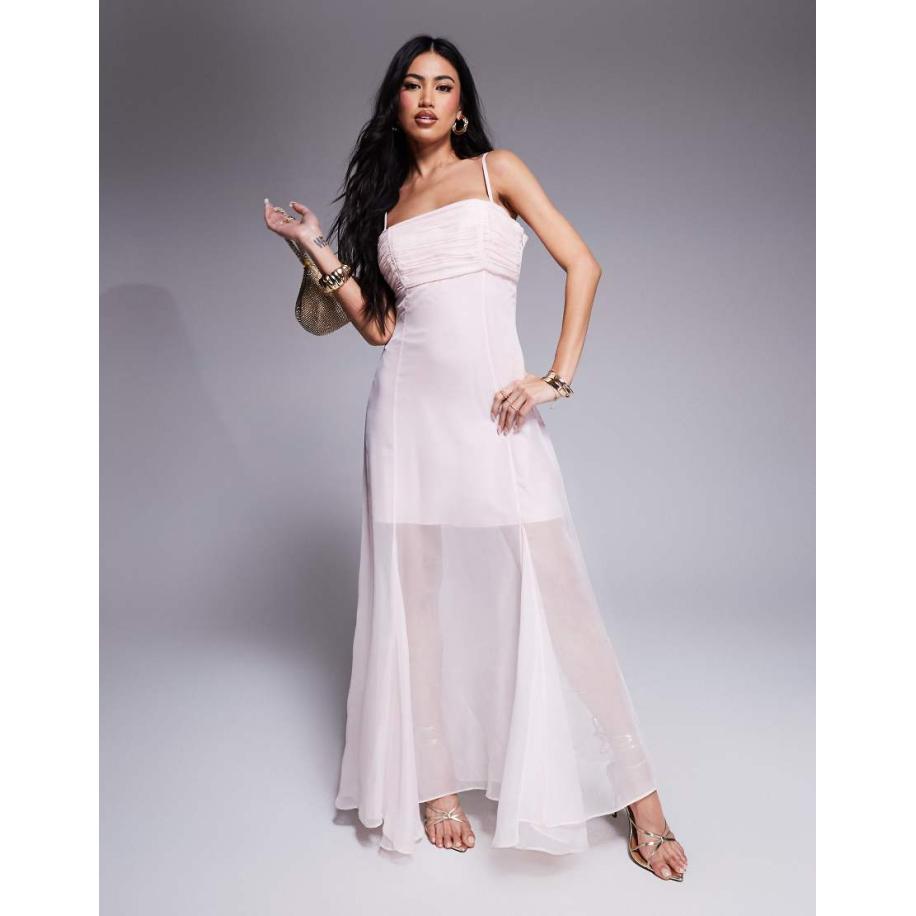 Forever New Doorschijnende maxi-jurk in poederroze Roze