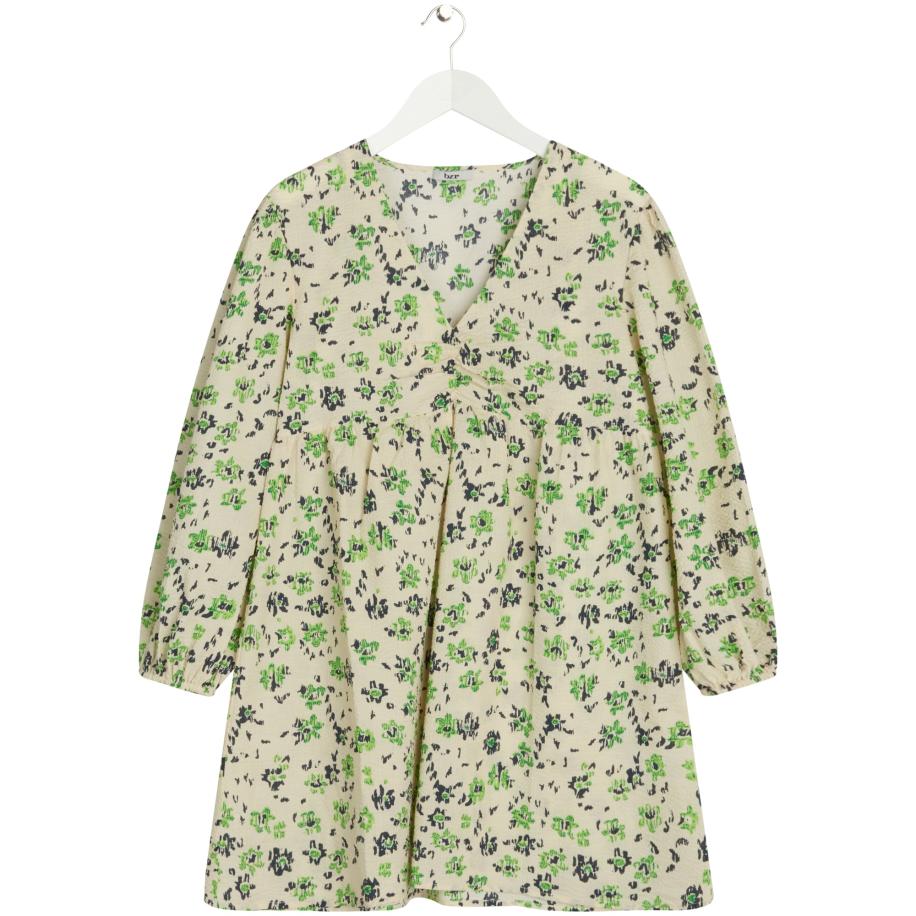 BZR Jurk pasteelgeel / groen / zwart Groen