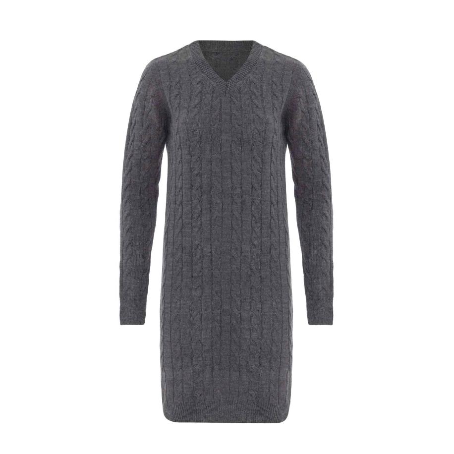 Moxx Paris Moxx Paris Gebreide jurk grijs -