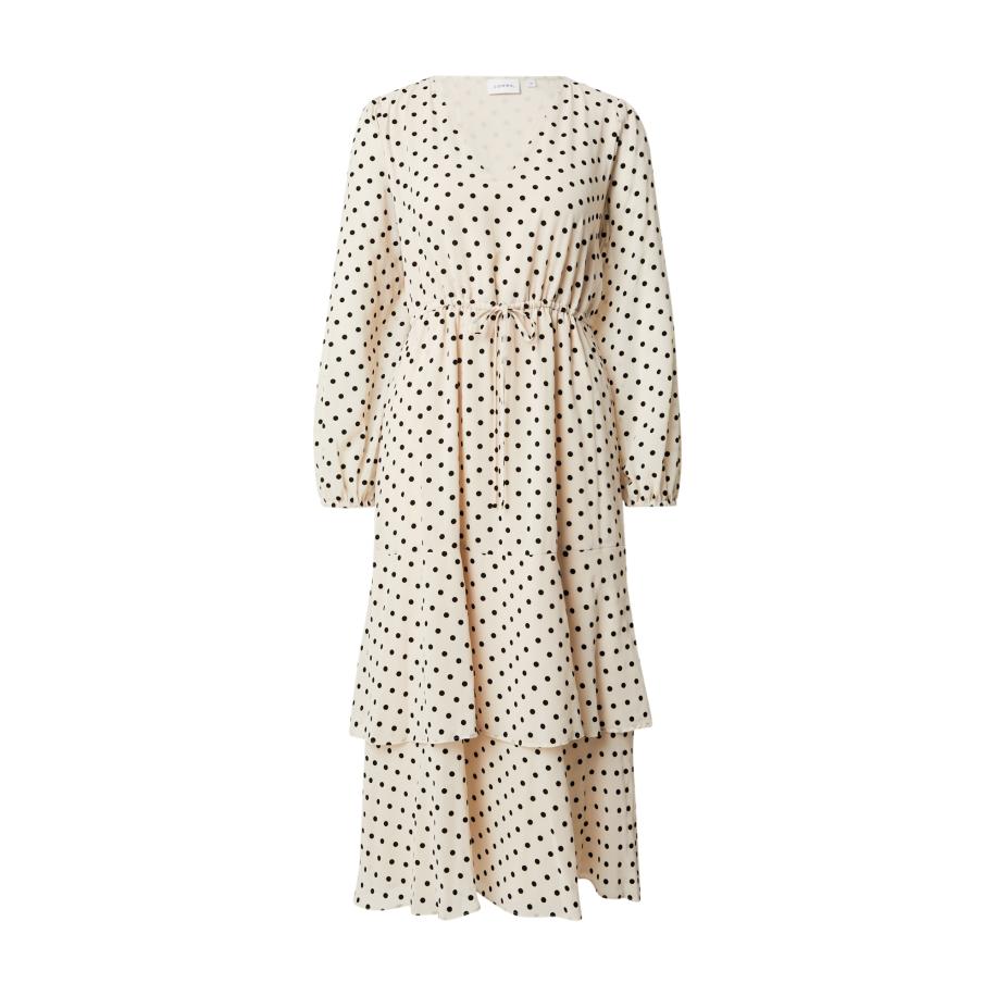 Comma COMMA Jurk beige / zwart -