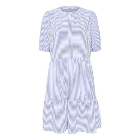 Culture CULTURE Zomerjurk Abigail lichtblauw / wit