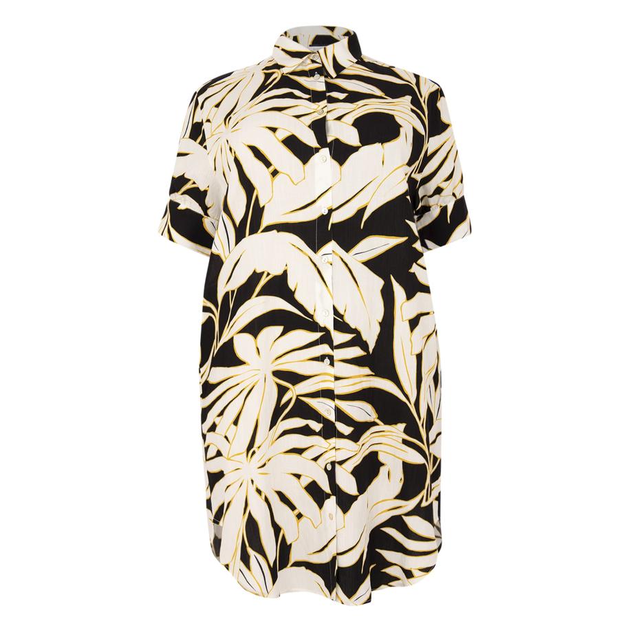 Yoek YOEK Blousejurk geel / zwart / wit -