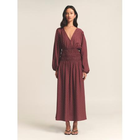 St MRLO St MRLO Jurk May Gather donkerrood / wit