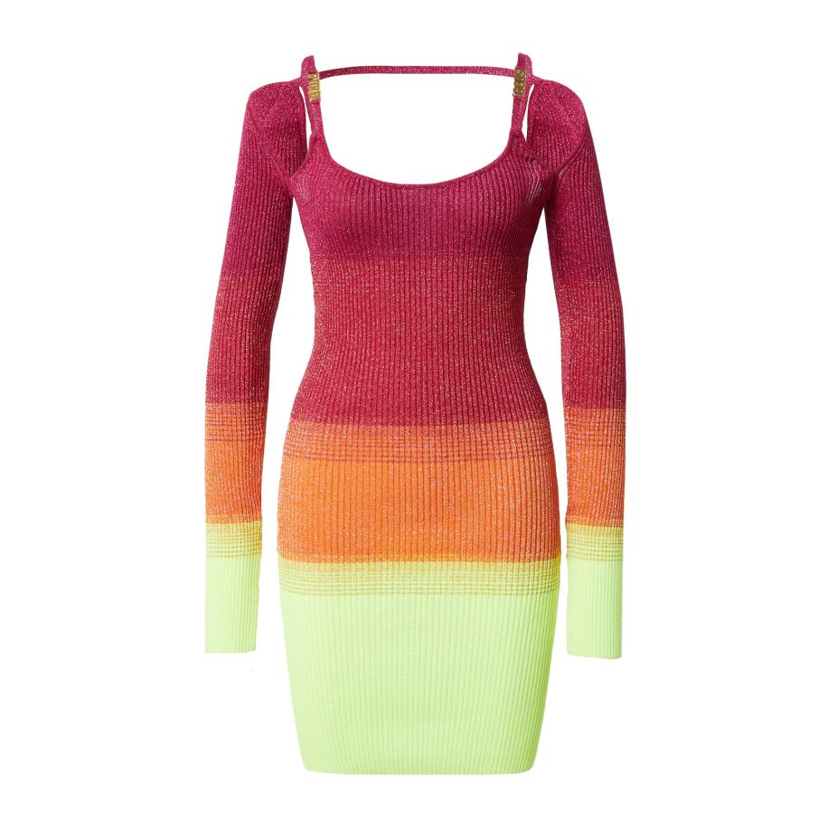 GCDS GCDS Gebreide jurk limoen / oranje / fuchsia / framboos -