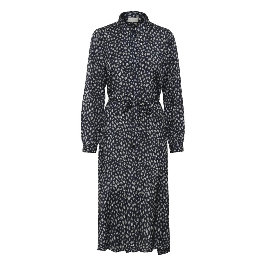 Kaffe Blousejurk Oline blauw / wit Blauw