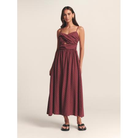 St MRLO Jurk BAYLEN pastelrood / wit