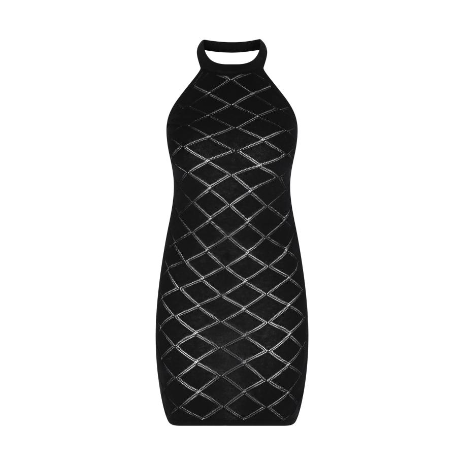IZIA IZIA Gebreide jurk Spring Summer zwart -