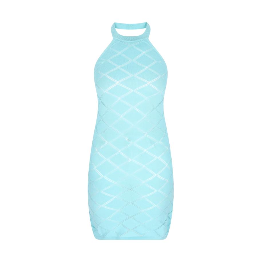 IZIA IZIA Gebreide jurk Spring Summer turquoise -