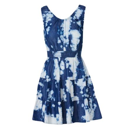 KOROSHI KOROSHI Jurk navy / pastelblauw / offwhite