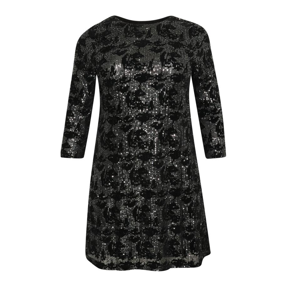 KAFFE CURVE Jurk KC Brit zwart / zilver Zilver