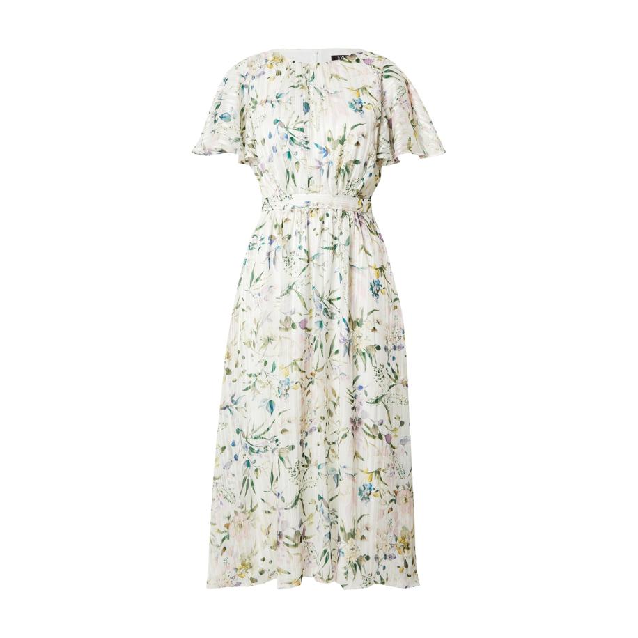 Swing SWING Jurk lichtbeige / bruin / geel / donkergroen -