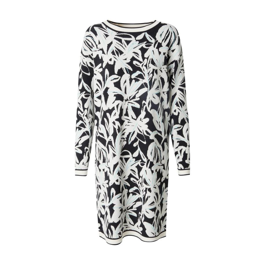 s.Oliver BLACK LABEL Gebreide jurk azuur / zwart / wit Zwart