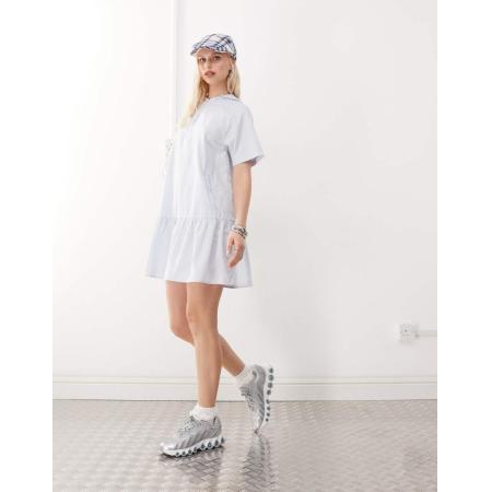 COLLUSION Sportieve mini-jurk met capuchon-Blauw