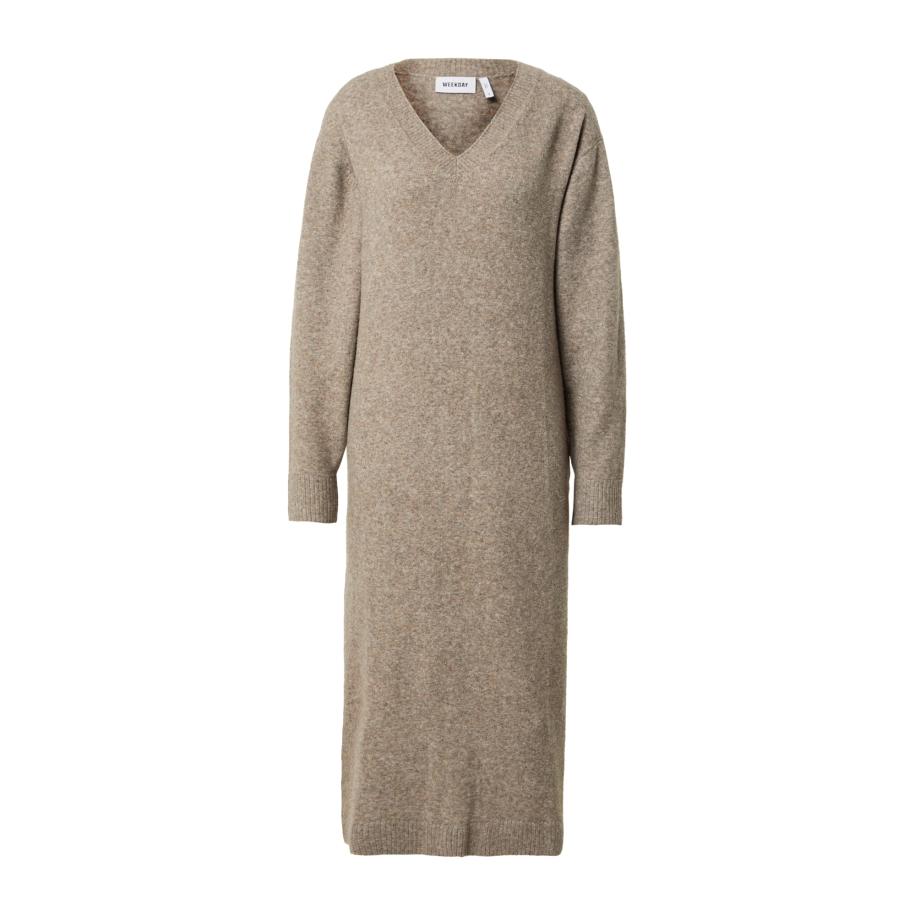 Weekday WEEKDAY Gebreide jurk Ellen lichtbruin -