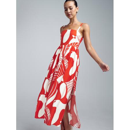 St MRLO Jurk Lanah rood / wit