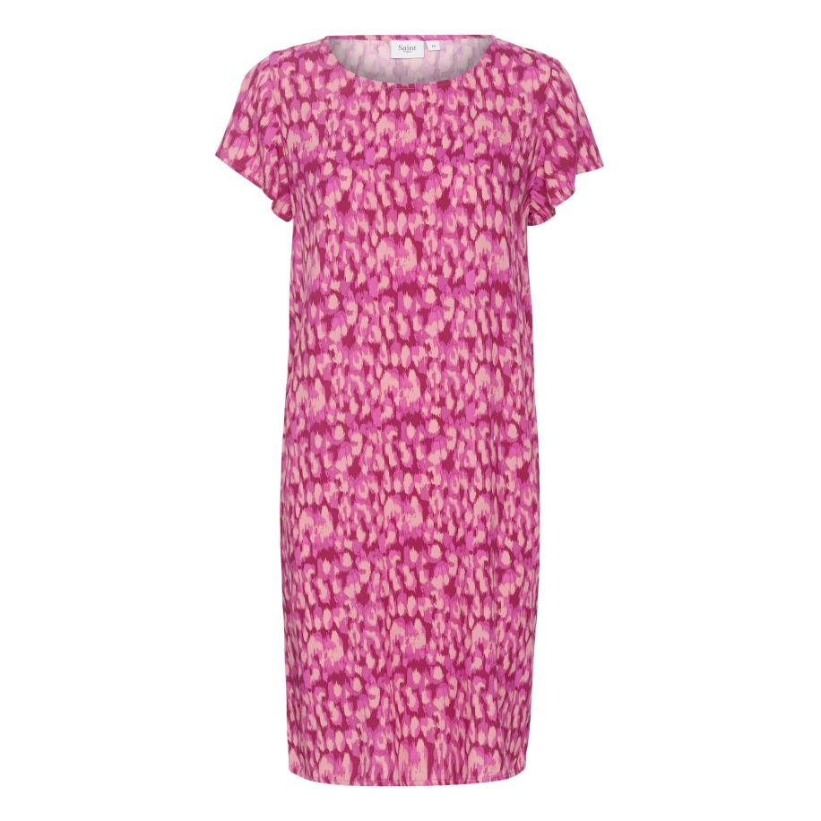 Saint Tropez SAINT TROPEZ Jurk Fatilde beige / pink / rood -