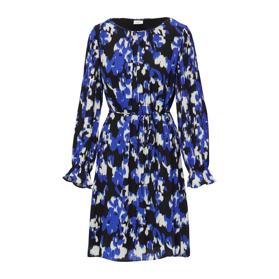 s.Oliver BLACK LABEL Jurk blauw / zwart / wit Zwart