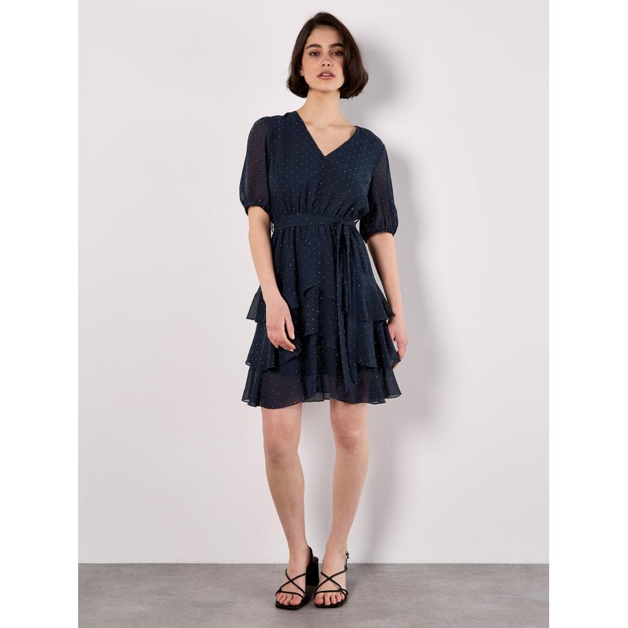 Apricot Apricot Jurk navy / zilver -