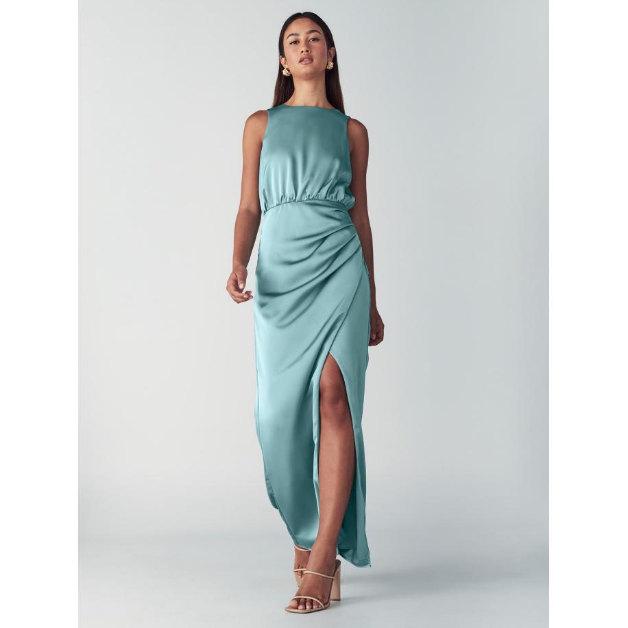 Willa Willa Avondjurk Santa Fe cyaan blauw -